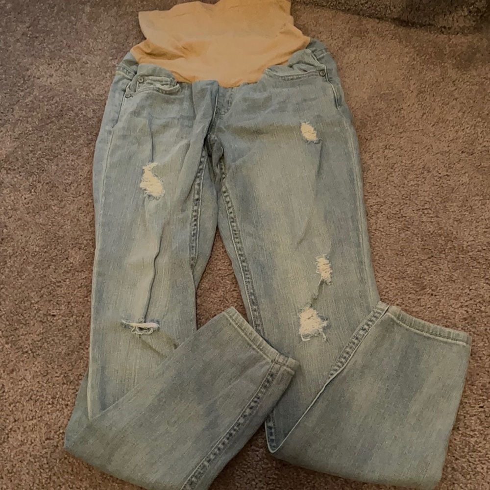 Indigo blue maternity jeans